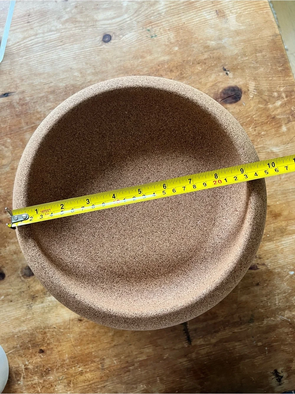 Emile Henry Ceramic Deep Storage Bowl w/cork lid, handcrafted in France. Bisque